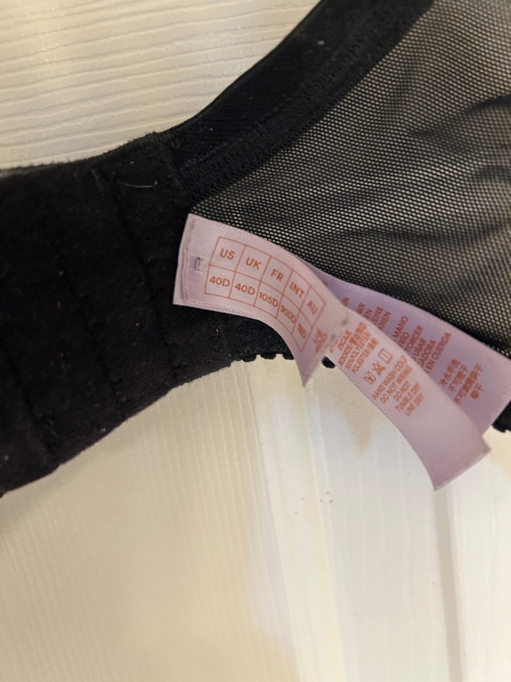 Savage X Fenty Black Sheer Bra with Pink & Orange Floral Embroidery 40D - Picture 2 of 8